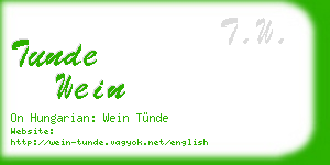 tunde wein business card